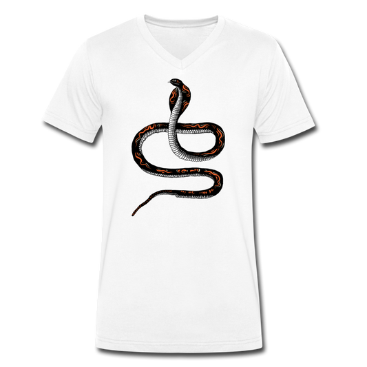 Männer Bio-T-Shirt mit V-Ausschnitt "Schwarze Kobra" - Hinter dem Mond