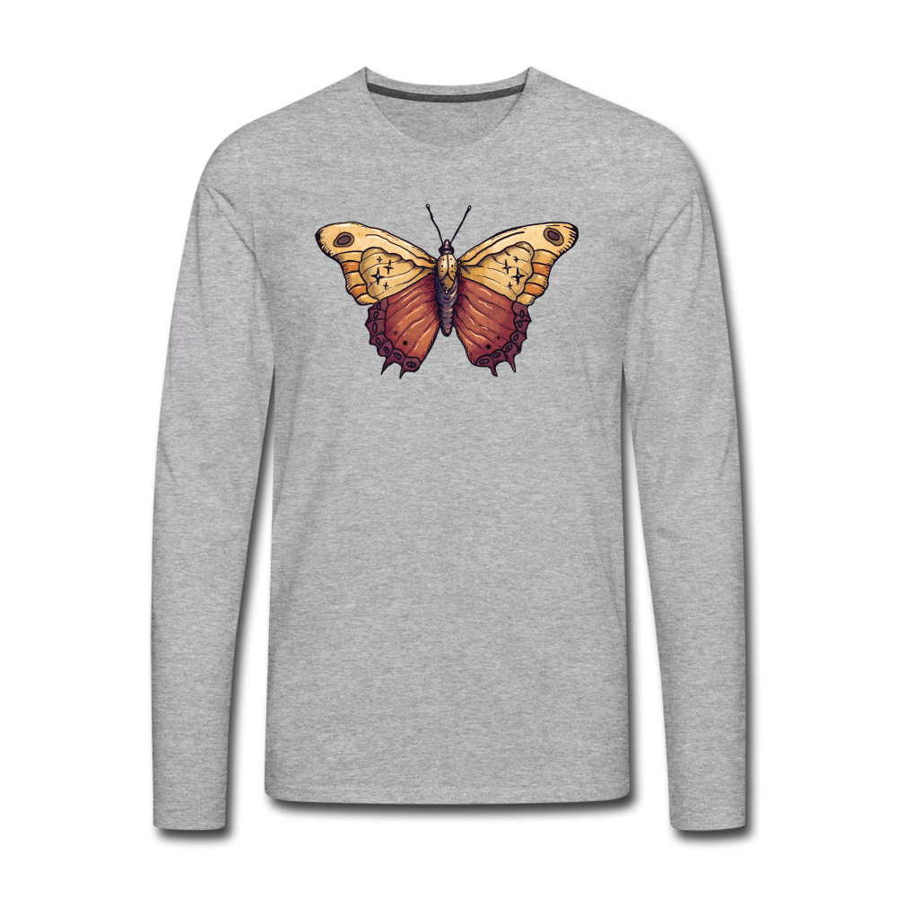 Männer Premium Langarmshirt - "Vintage Schmetterling" - Hinter dem Mond