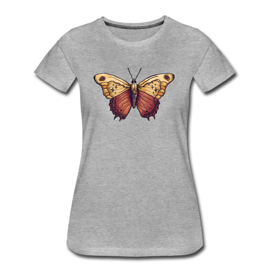 Frauen Premium Bio T-Shirt - "Vintage Schmetterling" - Hinter dem Mond