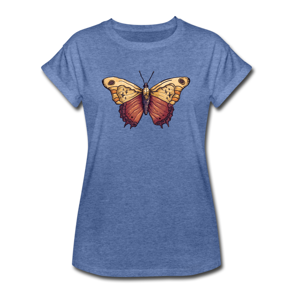 Frauen Oversize T-Shirt - "Vintage Schmetterling" - Hinter dem Mond