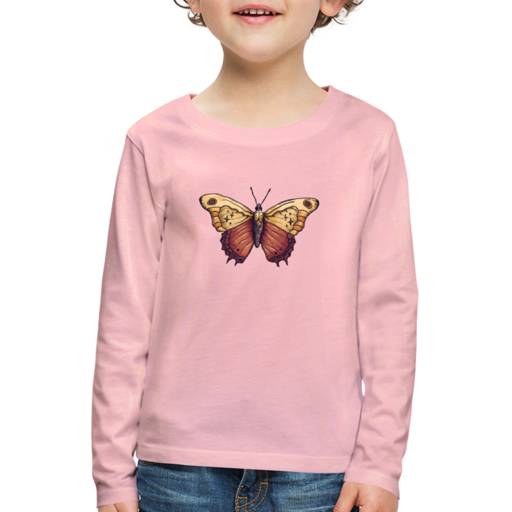 Kinder Premium Langarmshirt - "Vintage Schmetterling" - Hinter dem Mond