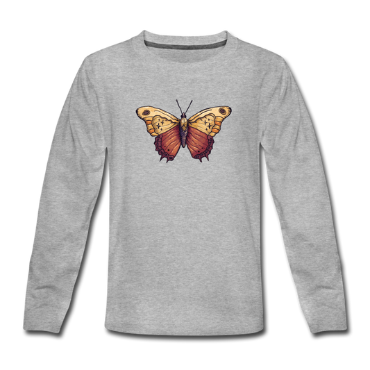 Teenager Premium Langarmshirt - "Vintage Schmetterling" - Hinter dem Mond