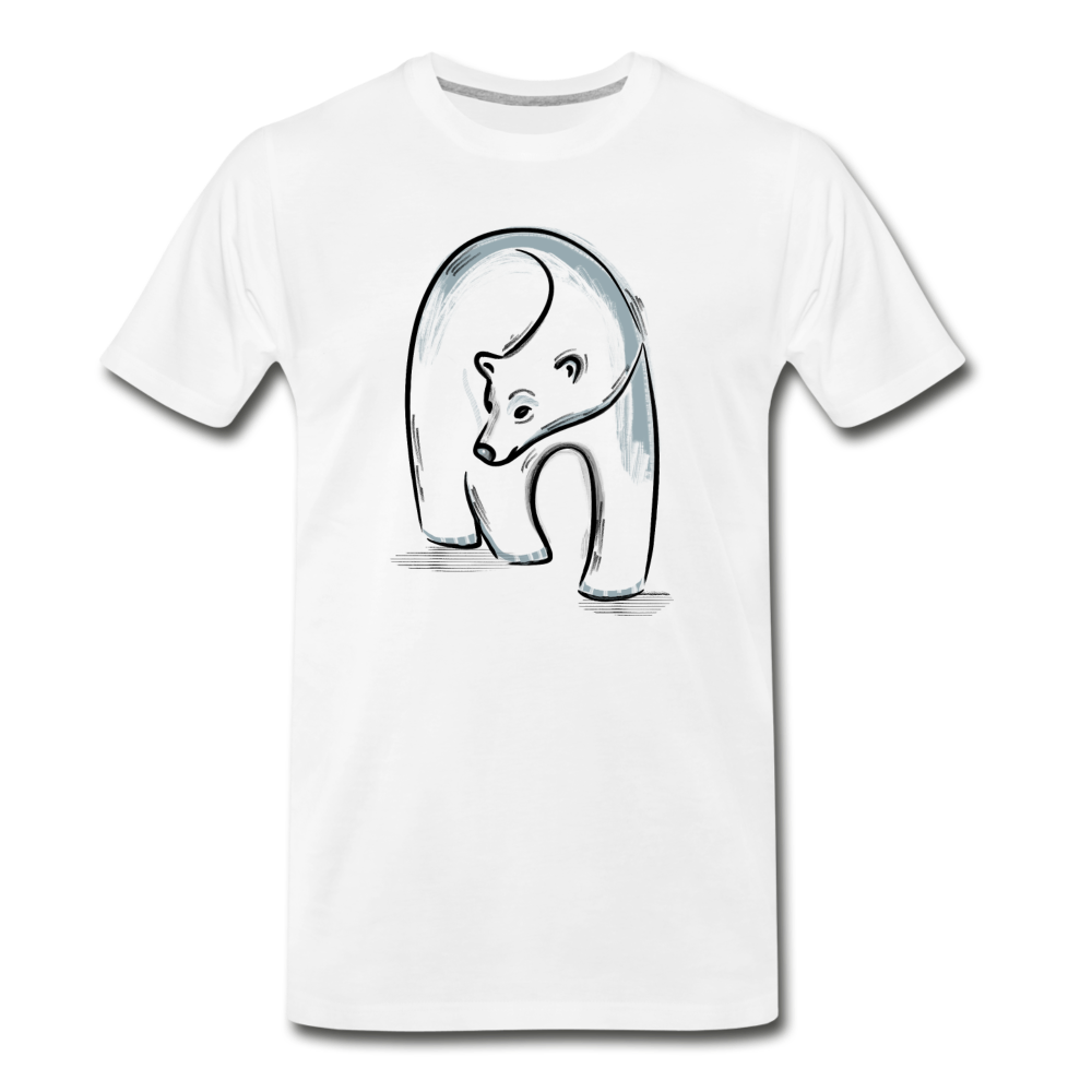 Männer Premium Bio T-Shirt "Eisbär in Tusche" - Hinter dem Mond