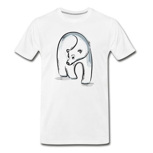 Männer Premium Bio T-Shirt "Eisbär in Tusche" - Hinter dem Mond