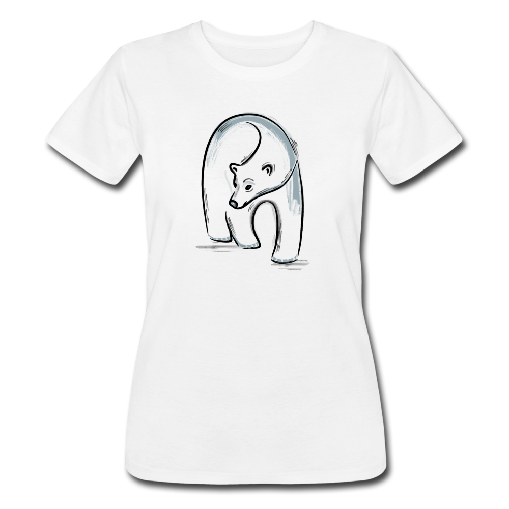 Frauen T-Shirt von Bella + Canvas - "Eisbär in Tusche" - Hinter dem Mond