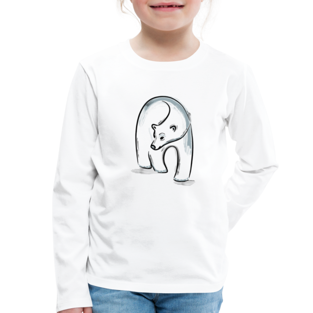 Kinder Premium Langarmshirt - "Eisbär in Tusche" - Hinter dem Mond