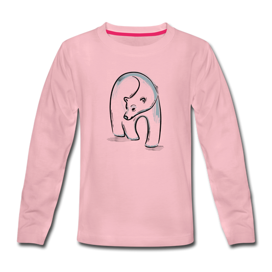 Kinder Premium Langarmshirt - "Eisbär in Tusche" - Hinter dem Mond