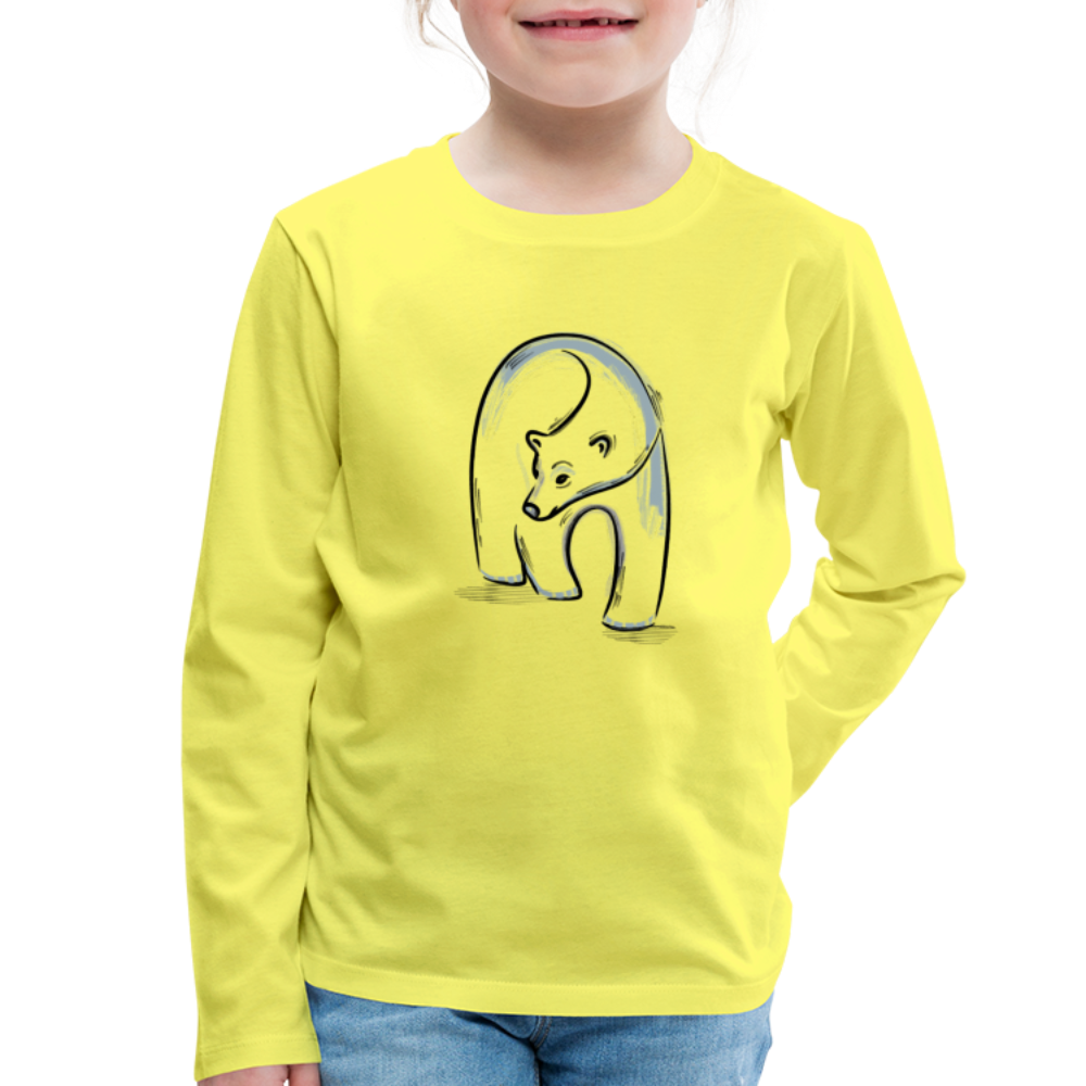 Kinder Premium Langarmshirt - "Eisbär in Tusche" - Hinter dem Mond