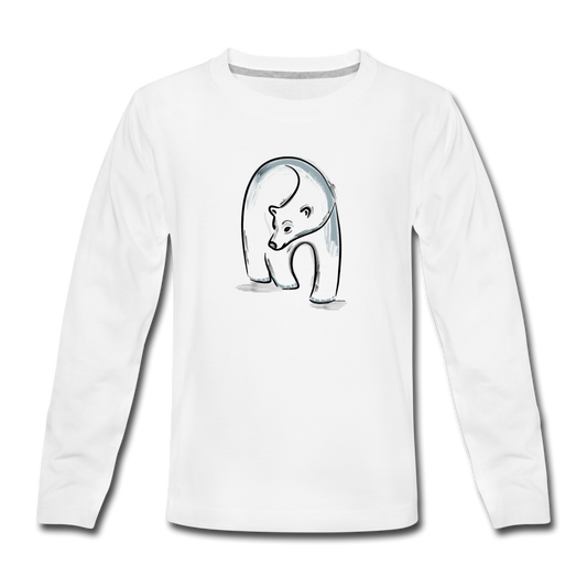 Teenager Premium Langarmshirt - "Eisbär in Tusche"v - Hinter dem Mond