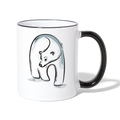 Tasse zweifarbig - "Eisbär in Tusche" - Hinter dem Mond
