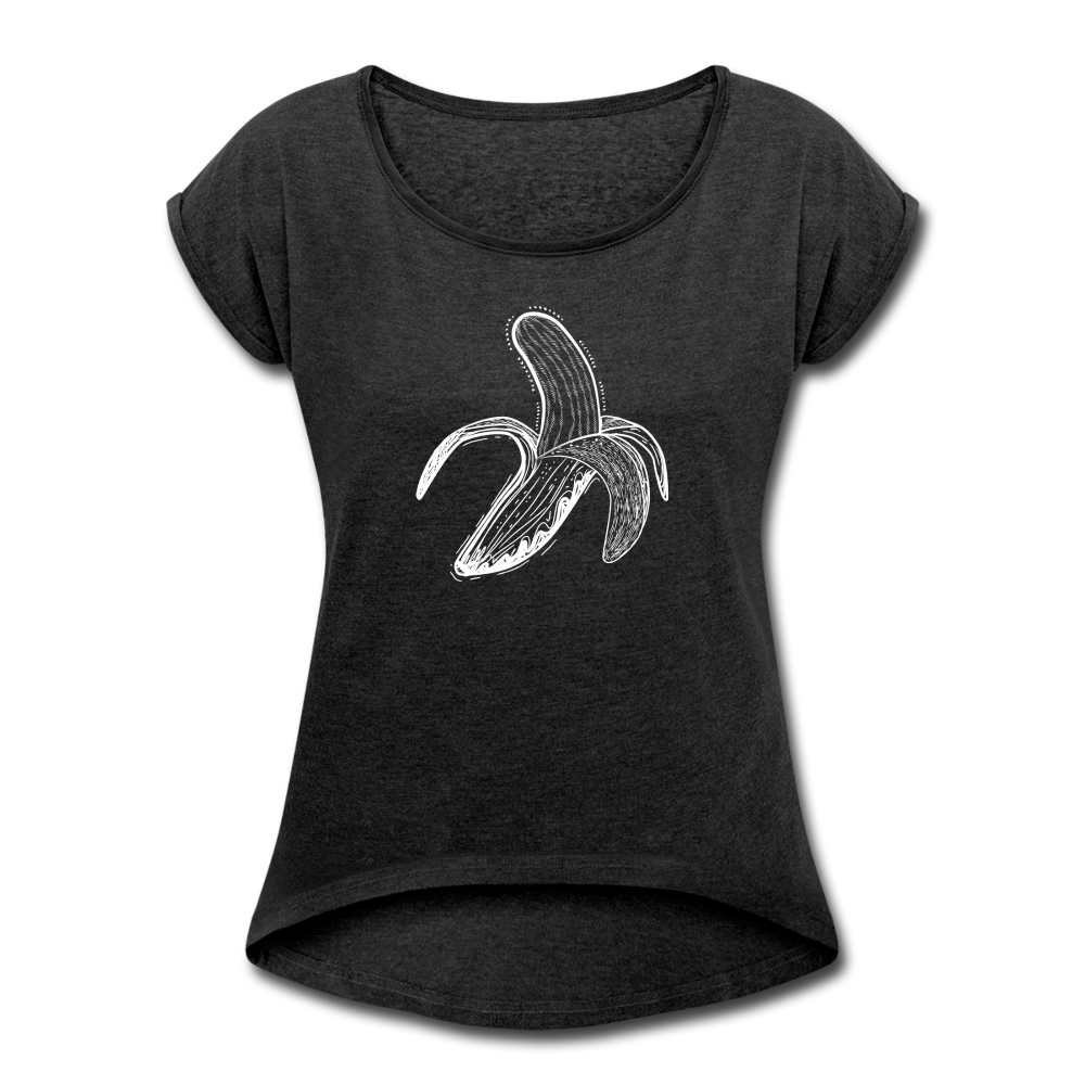 Frauen T-Shirt mit gerollten Ärmeln - "Weiße Banane" - Hinter dem Mond