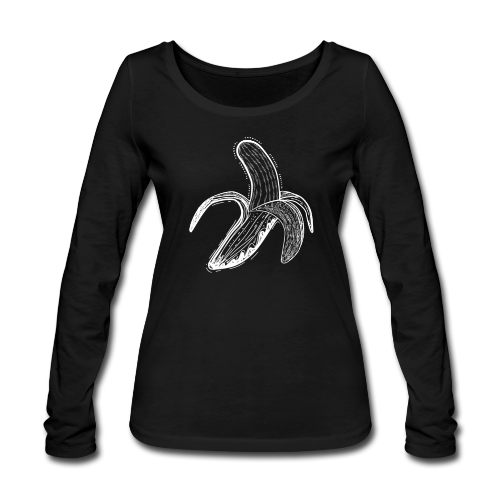 Frauen Bio-Langarmshirt - "Weiße Banane" - Hinter dem Mond