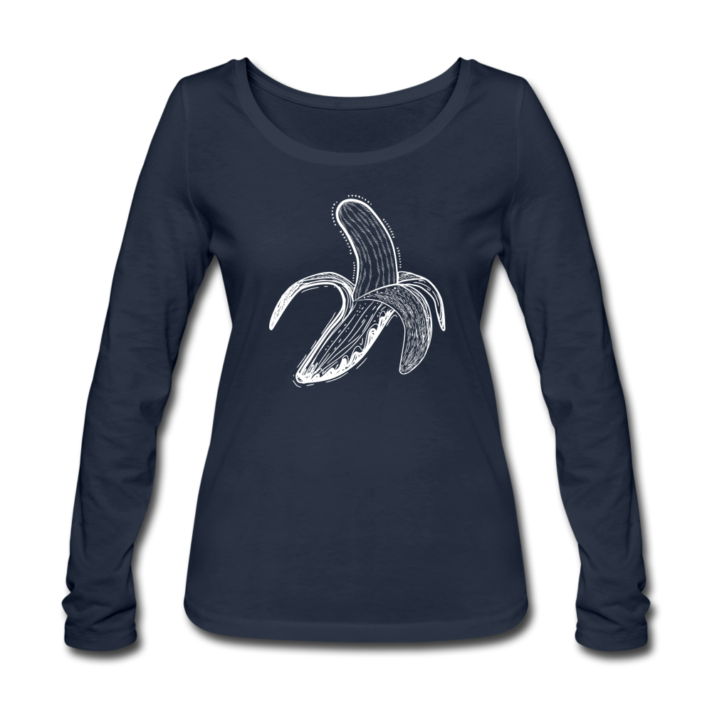 Frauen Bio-Langarmshirt - "Weiße Banane" - Hinter dem Mond