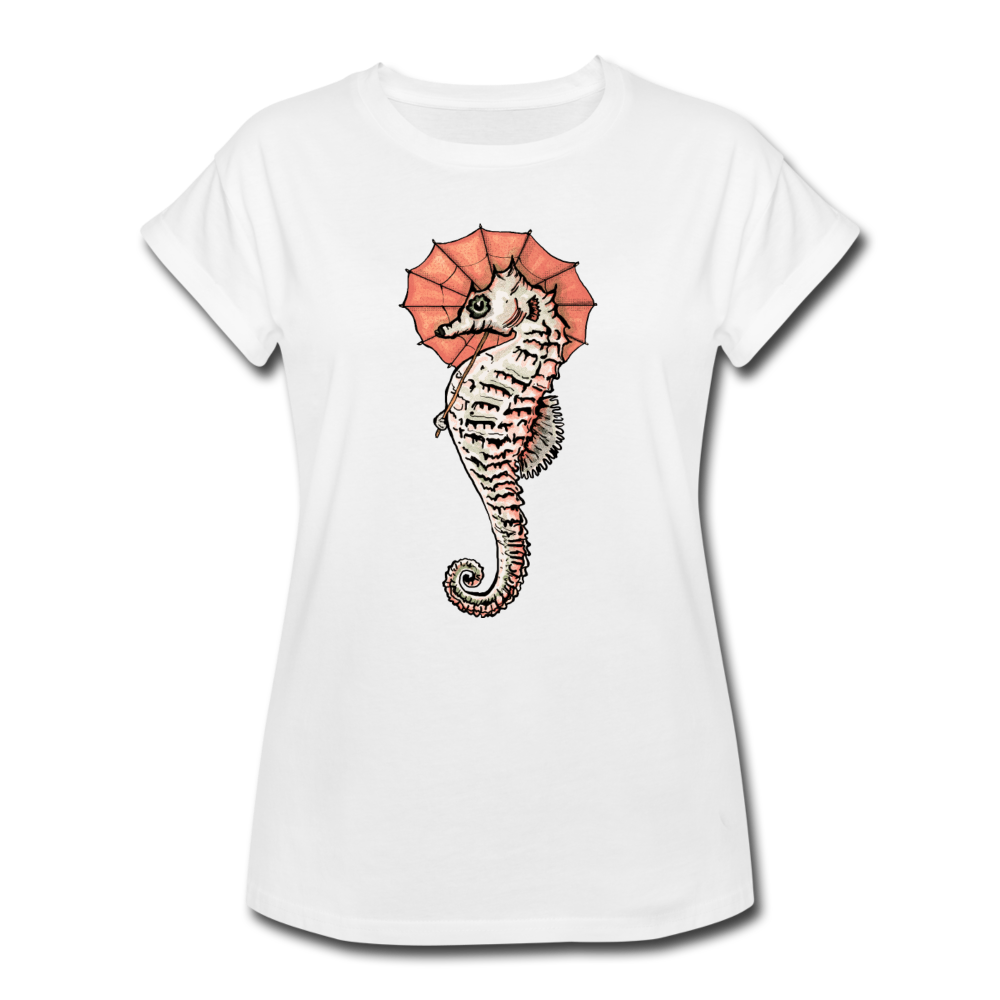 Frauen Oversize T-Shirt - "Seepferdchen Mandarin" - Hinter dem Mond