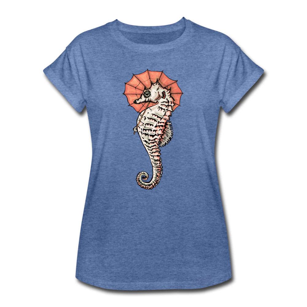 Frauen Oversize T-Shirt - "Seepferdchen Mandarin" - Hinter dem Mond