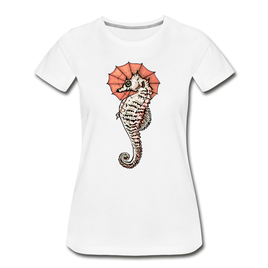 Frauen Premium Bio T-Shirt - "Seepferdchen Mandarin" - Hinter dem Mond