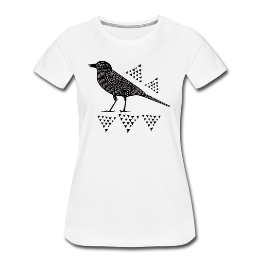 Frauen Premium Bio T-Shirt - "Triangel-Vogel" - Hinter dem Mond