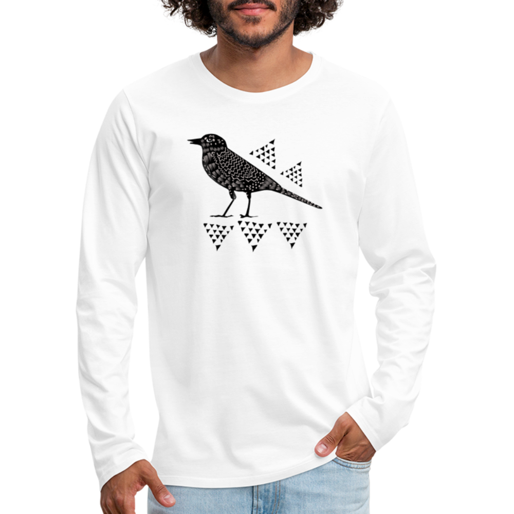Männer Premium Langarmshirt - "Triangel-Vogel" - Hinter dem Mond