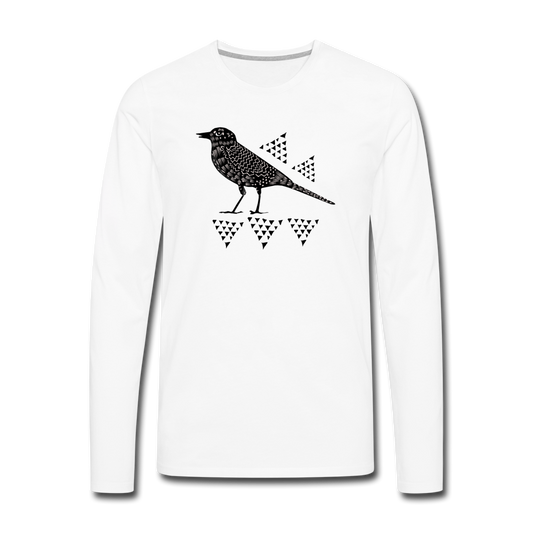 Männer Premium Langarmshirt - "Triangel-Vogel" - Hinter dem Mond