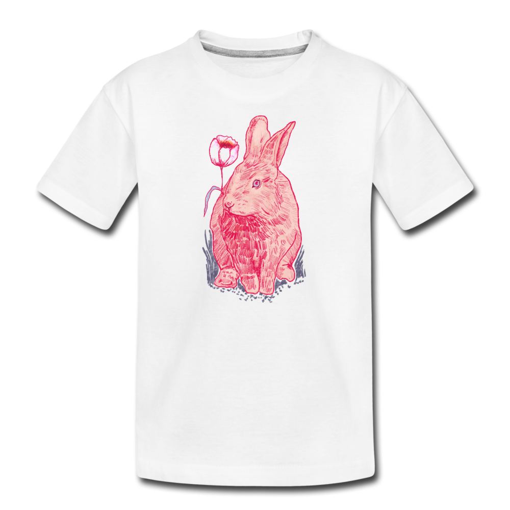Teenager Premium Bio T-Shirt - "Rosa Kaninchen" - Hinter dem Mond