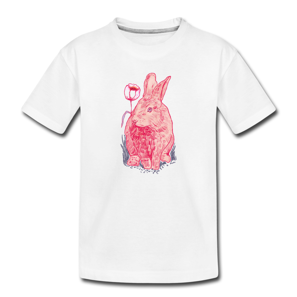 Kinder Premium Bio T-Shirt - "Rosa Kaninchen" - Hinter dem Mond
