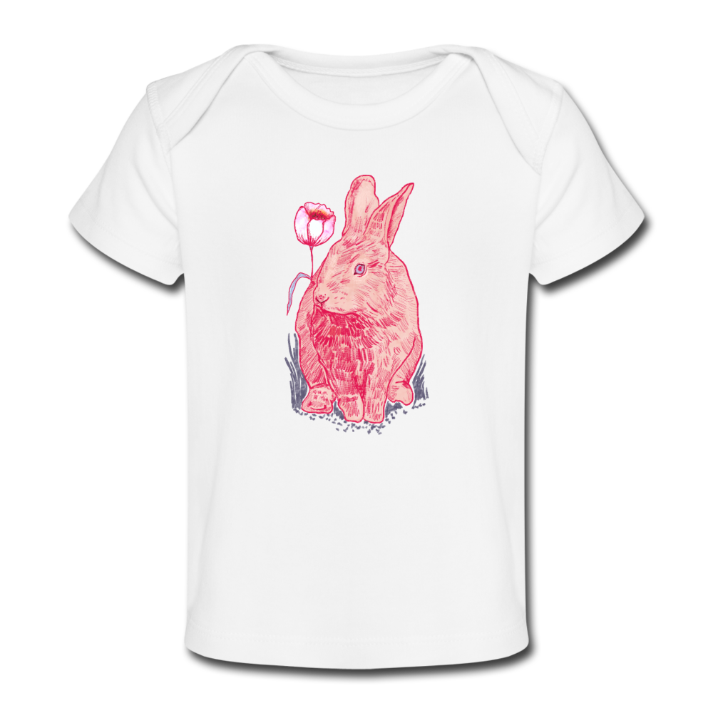 Baby Bio-T-Shirt - "Rosa Kaninchen" - Hinter dem Mond