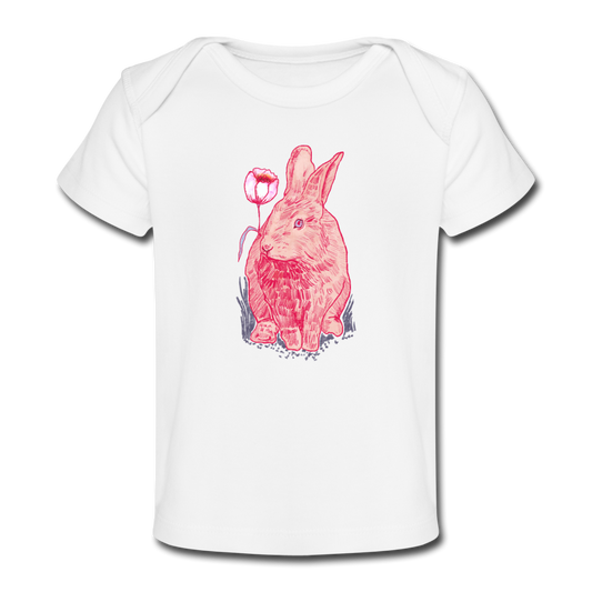 Baby Bio-T-Shirt - "Rosa Kaninchen" - Hinter dem Mond