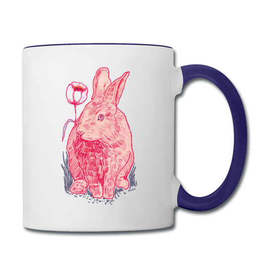 Tasse zweifarbig - "Rosa Kaninchen" - Hinter dem Mond