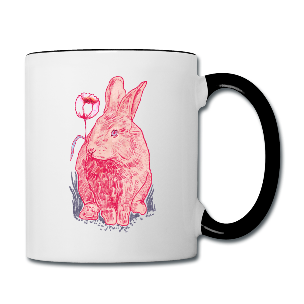 Tasse zweifarbig - "Rosa Kaninchen" - Hinter dem Mond