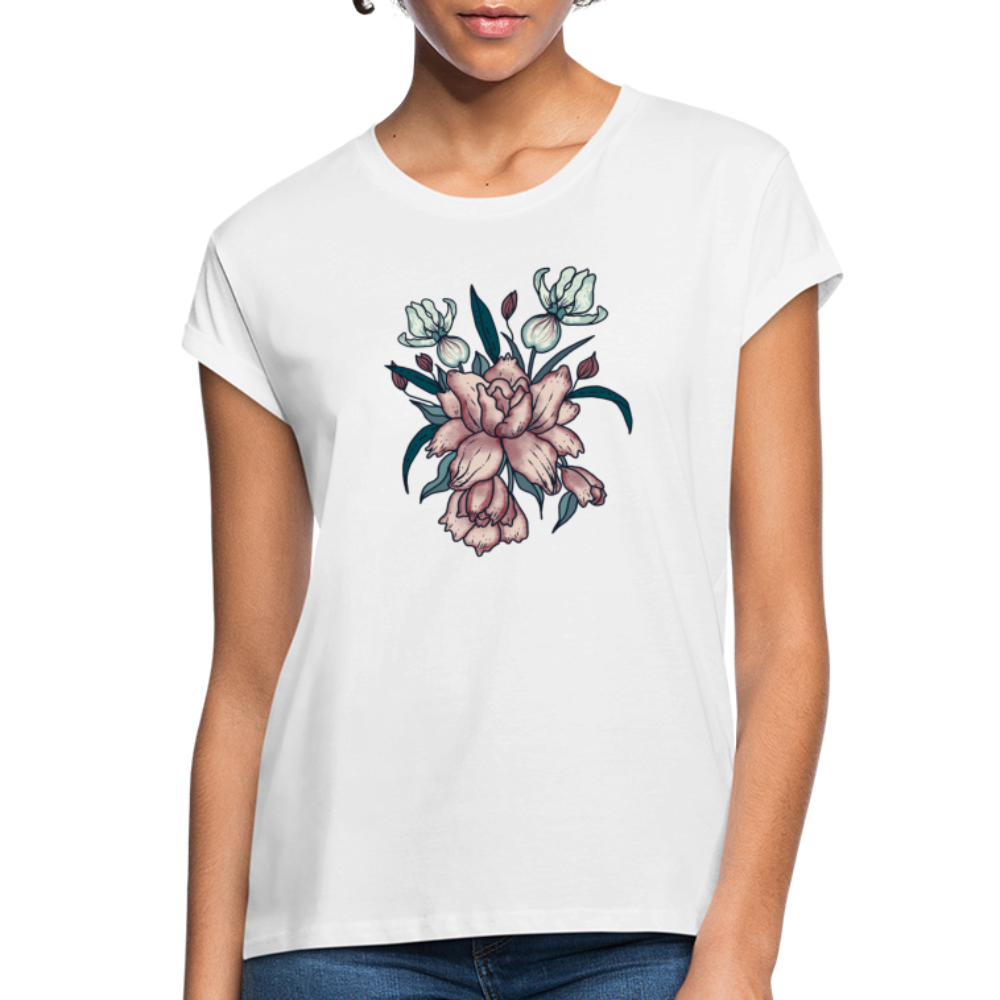 Frauen Oversize T-Shirt - "Vintage-Orchideen" - Hinter dem Mond
