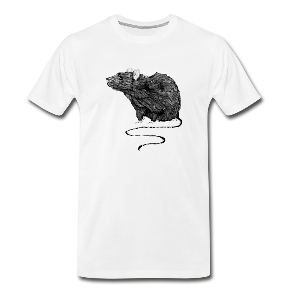 Men's Premium Organic T-Shirt- "Schwarze Ratte" - Weiß