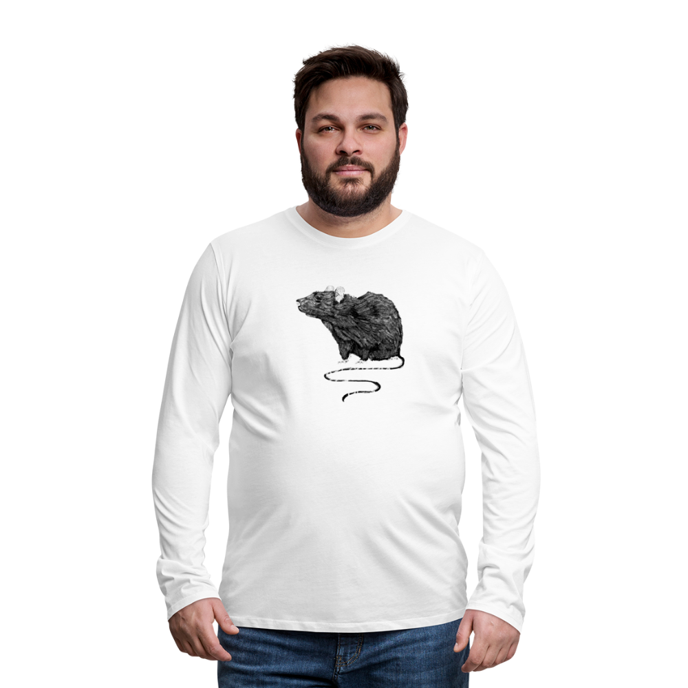 Men's Premium Longsleeve Shirt - "Schwarze Ratte" - Weiß