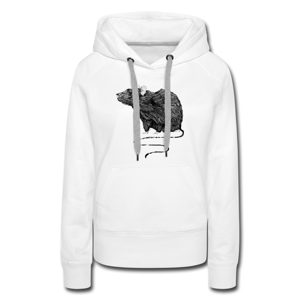 Women's Premium Hoodie - "Schwarze Ratte" - Weiß