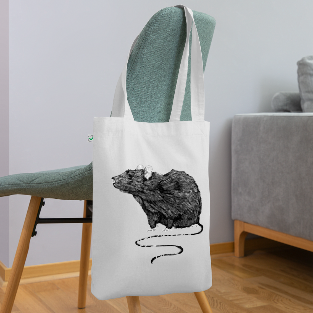 EarthPositive Tote Bag - "Schwarze Ratte" - Weiß