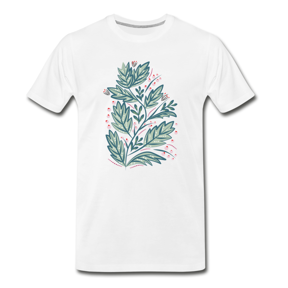 Men's Premium Organic T-Shirt- "Frühling Floral" - Weiß