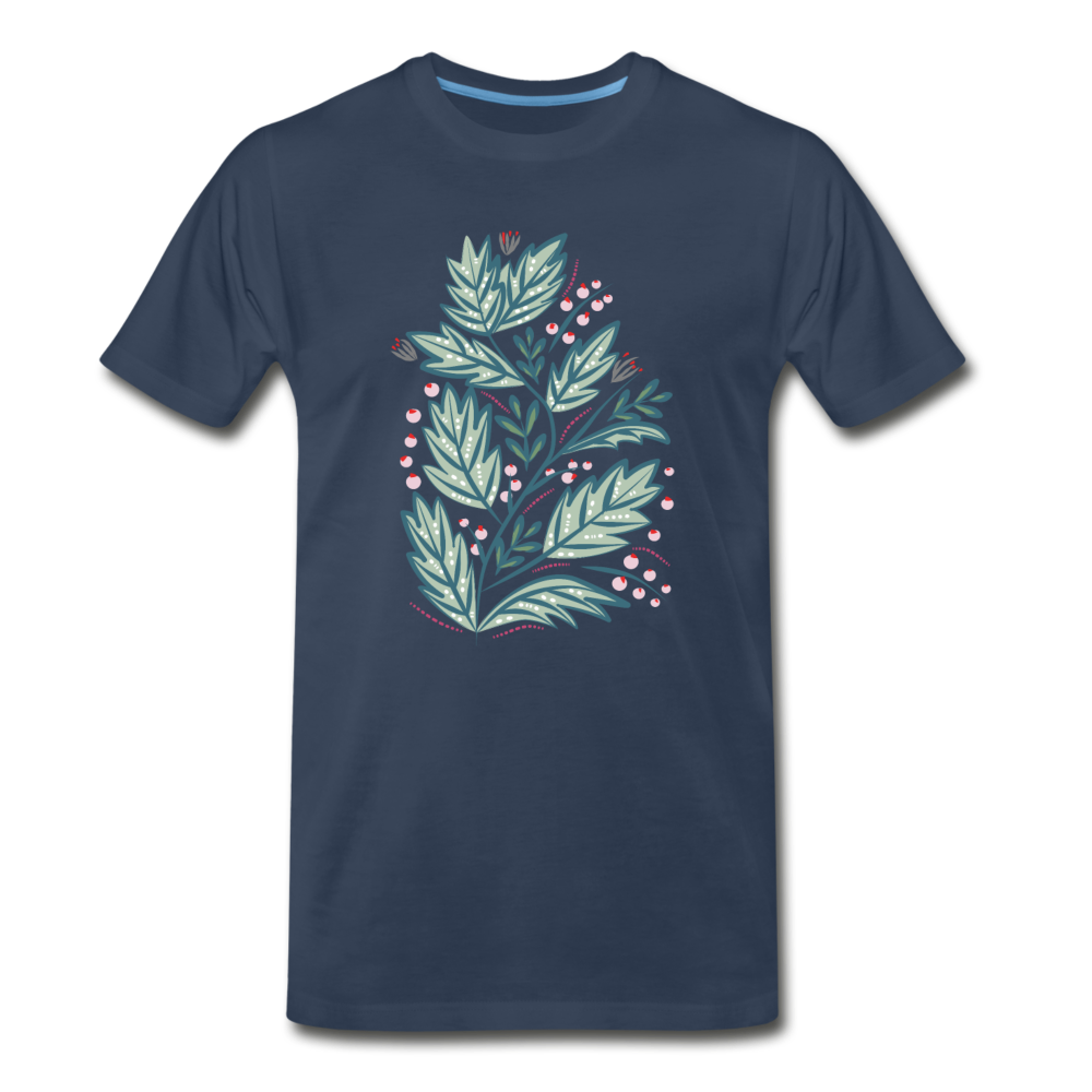 Men's Premium Organic T-Shirt- "Frühling Floral" - Navy