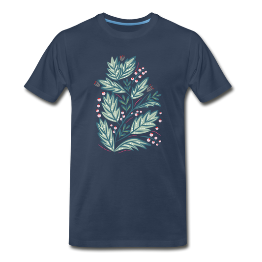 Men's Premium Organic T-Shirt- "Frühling Floral" - Navy