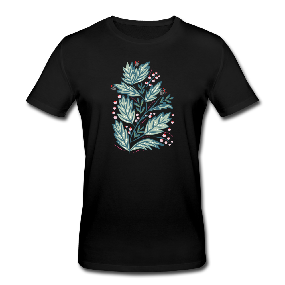 Men's Organic T-Shirt - "Frühling Floral" - Schwarz