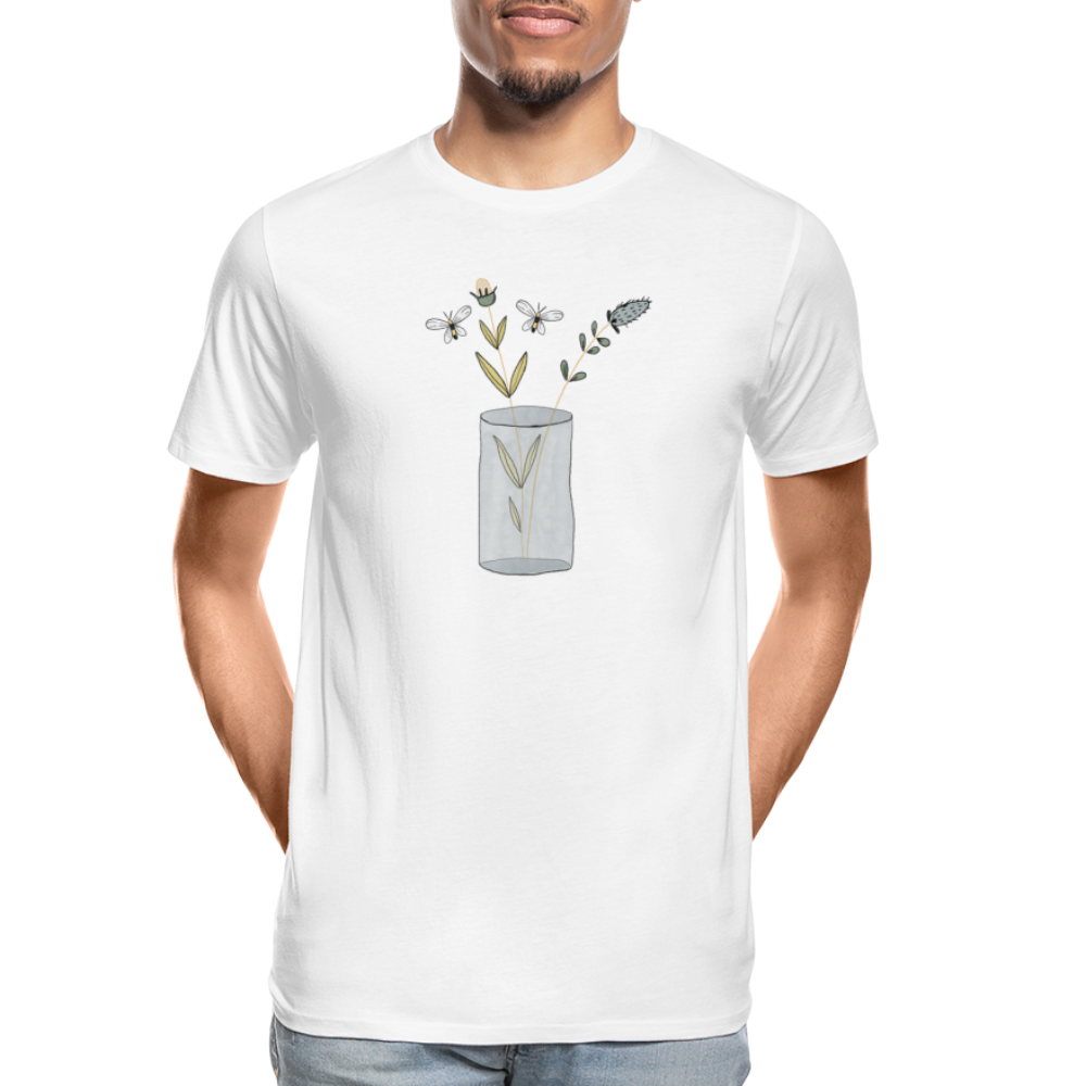 Men's Premium Organic T-Shirt - "Kind malt Frühling" - Weiß