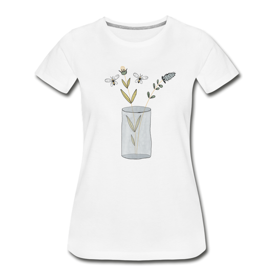 Women's Premium Organic T-Shirt - "Kind malt Frühling" - Weiß