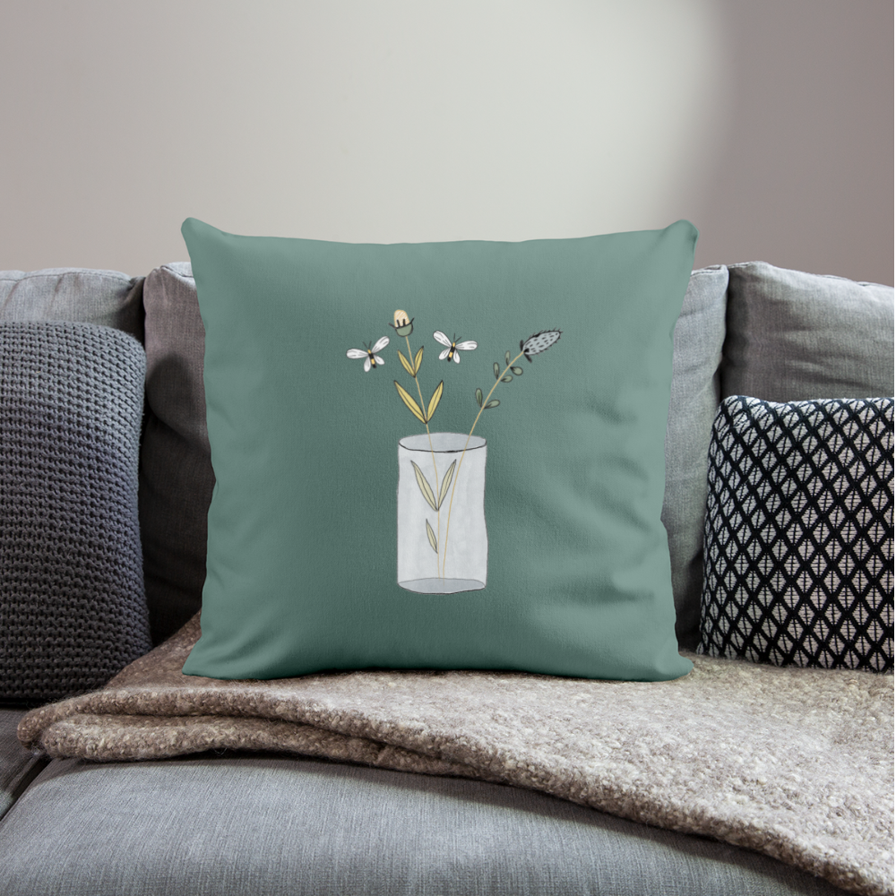 Sofa pillowcase 17,3'' x 17,3'' (45 x 45 cm) - "Kind malt Frühling" - Tanngrün