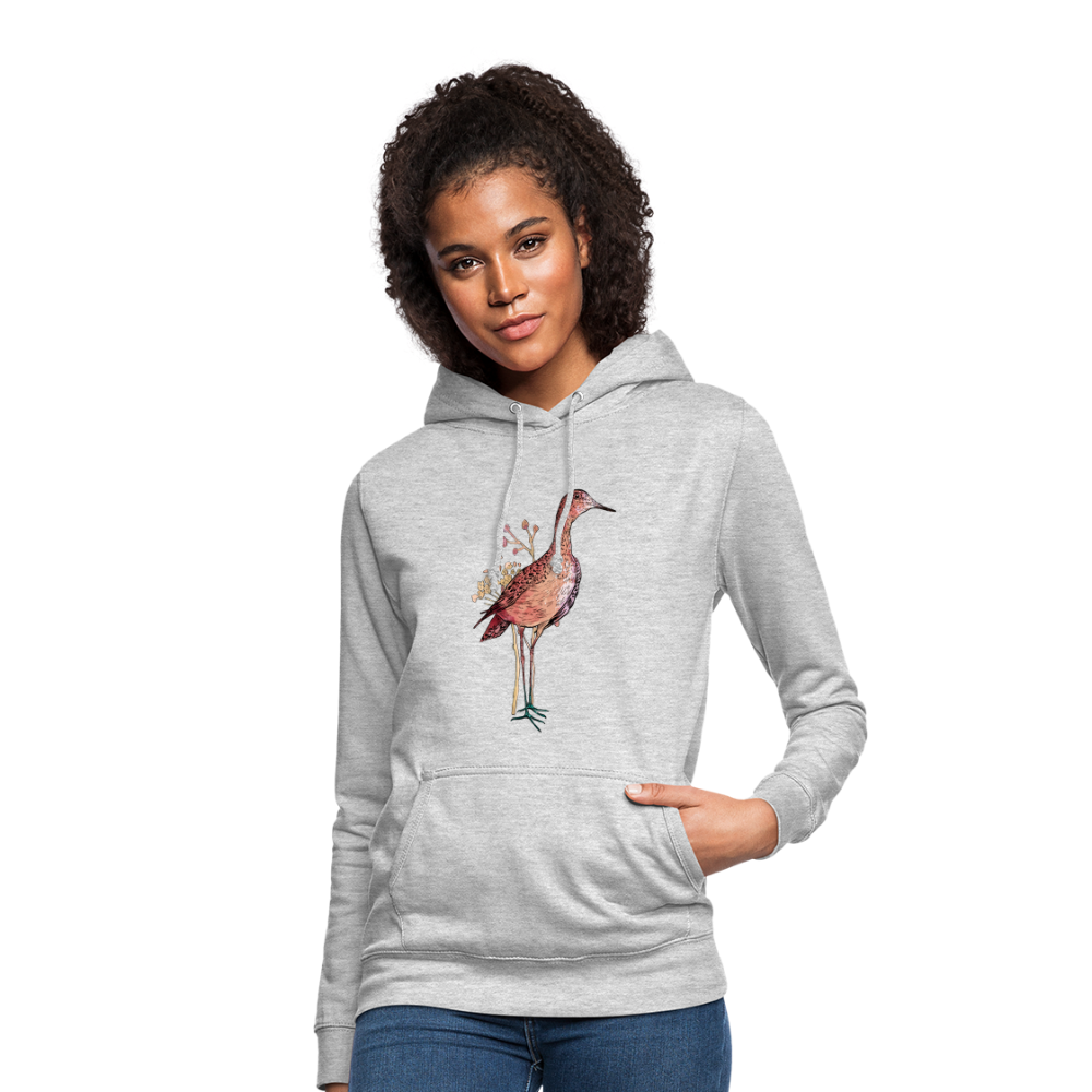 Frauen Hoodie - "Gans Grazil" - Hellgrau meliert