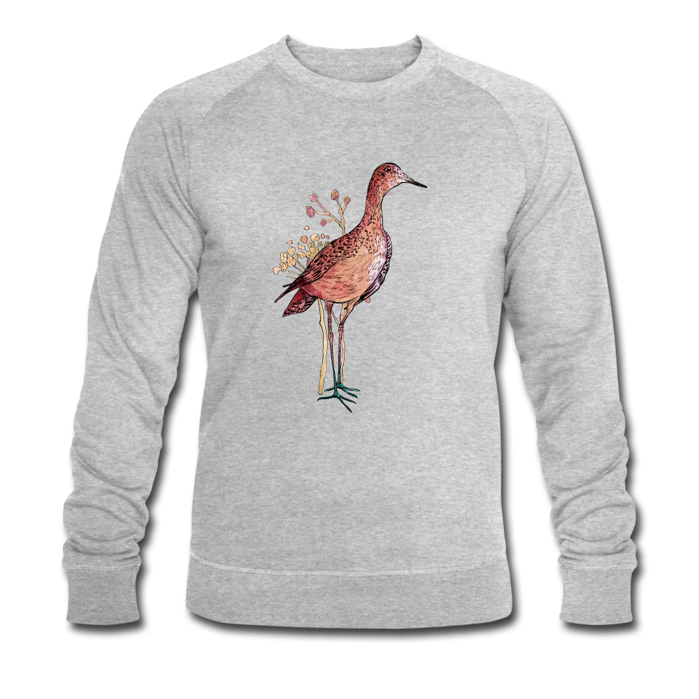 Männer Bio-Sweatshirt - "Gans Grazil" - Grau meliert