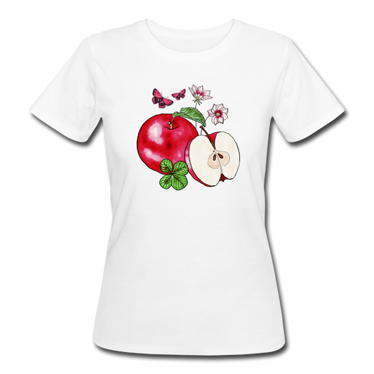 Frauen Bio-T-Shirt - “Cottagecore Äpfel” - Weiß