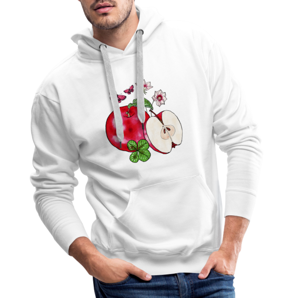 Men’s Premium Hoodie - “Cottagecore Äpfel” - Weiß