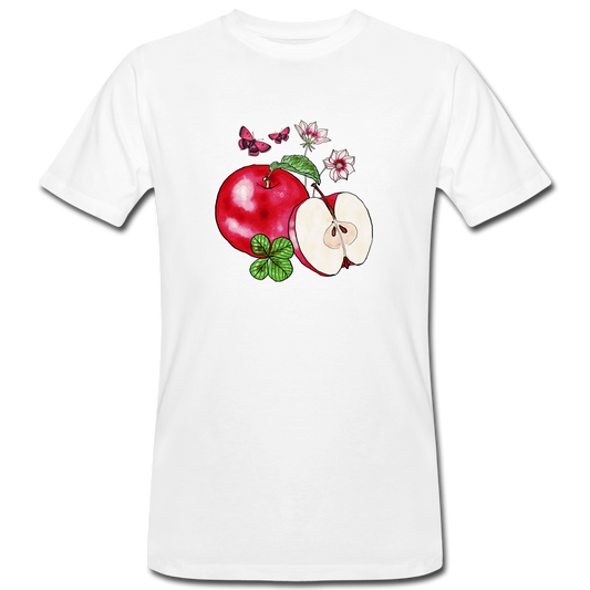Männer Bio-T-Shirt - “Cottagecore Äpfel” - Weiß