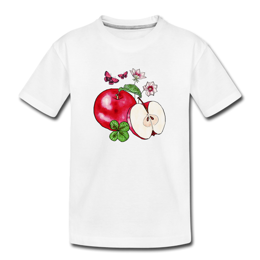 Teenager Premium Bio T-Shirt - “Cottagecore Äpfel” - Weiß