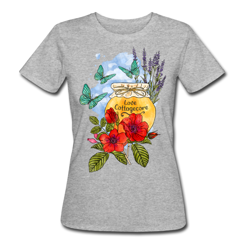 Frauen Bio-T-Shirt - Cottagecore Honey in the sky - Grau meliert