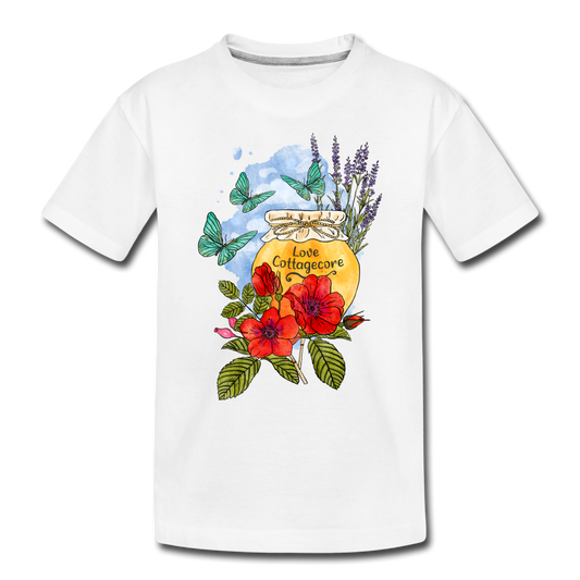Kinder Premium Bio T-Shirt - Cottagecore Honey in the sky - Weiß