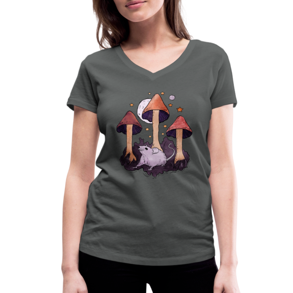 Maus im Märchenwald - Frauen Bio-T-Shirt mit V-Ausschnitt von Stanley & Stella - Anthrazit